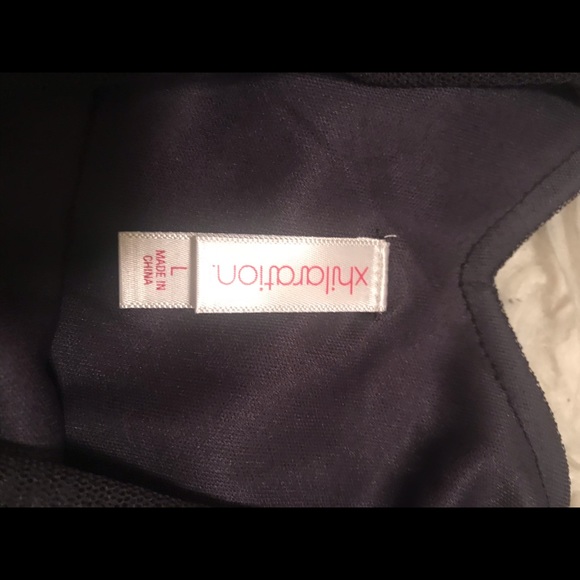 Xhilaration Navy Blue V-Neck Blouson Dress NWT L - Picture 6 of 8